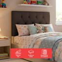 Ver imagem 4 de Cabeceira Painel Estofada Paris Suede Marrom Solteiro 90cm para Cama Box