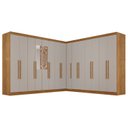 Ver imagem 2 de Guarda-Roupa de Canto Modulado com Espelho 15 Portas 6 Gavetas Inglaterra Bege/Cinamomo/Off White