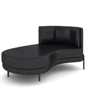 Ver imagem 1 de Sofá Chaise Longue Sala de Estar Living Lucca Esquerdo D02 Couríssimo Preto B-159 - Lyam Decor