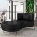 Ver imagem 5 de Sofá Chaise Longue Sala de Estar Living Lucca Esquerdo D02 Couríssimo Preto B-159 - Lyam Decor