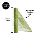 Ver imagem 3 de Tela Decorativa Fita Natal Malha Verde Lantejoulas Brilho Luxo 24cm X 5 Metros – Magizi