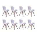 Ver imagem 1 de Kit 08 Cadeiras Estofada Jantar Charles Eames Eiffel Slim Wood Confort Branco