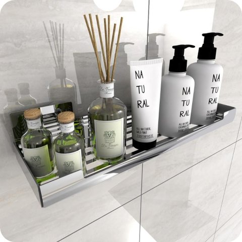 Porta Shampoo com Ventosa Suporte Banheiro Inox Elg