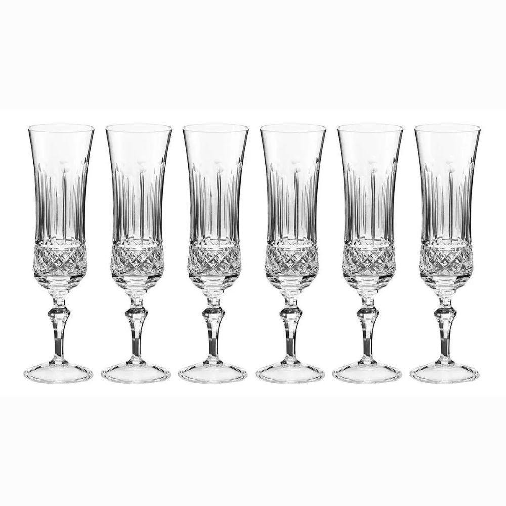 Jogo Com 6 Taças De Cristal Para Champagne Strauss 190ml - 1