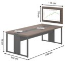 Ver imagem 3 de Mesa de Reunião e Painel Retangular Mesa Vista Serena Freijó MDP 240cm Casah