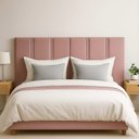 Ver imagem 1 de Painel Cabeceira Box Queen Duana Estofada Dobrável Fixação Parede Design Moderno - Rosa