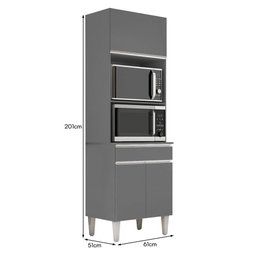 Torre Quente Andréia 2 Fornos Cinza - Ajl Móveis - 4