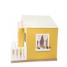 Casinha de Brinquedo Artesanal Janela Lateral Versátil com Cortinas Mdf Amarelo/branco L12 - Criança - 2
