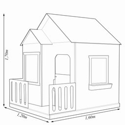 Casinha de Brinquedo Artesanal Janela Lateral Versátil com Cortinas Mdf Amarelo/branco L12 - Criança - 4
