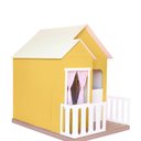 Ver imagem 6 de Casinha de Brinquedo Artesanal Janela Lateral Versátil com Cortinas Mdf Amarelo/branco L12 - Criança