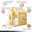 Ver imagem 3 de Casinha de Brinquedo Artesanal Janela Lateral Versátil com Cortinas Mdf Amarelo/branco L12 - Criança