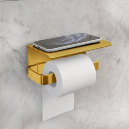 Kit Acessório para Banheiro Dourado 6 Peças Suporte Celular - 2