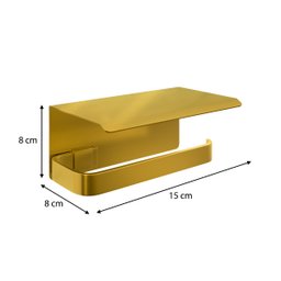 Kit Acessório para Banheiro Dourado 6 Peças Suporte Celular - 3