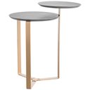 Ver imagem 3 de Mesa Lateral para Sala de Estar 2 em 1 Pés Metálicos Dari A03 Nero Dourado - Lyam Decor