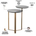 Ver imagem 4 de Mesa Lateral para Sala de Estar 2 em 1 Pés Metálicos Dari A03 Nero Dourado - Lyam Decor
