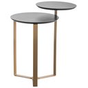 Ver imagem 1 de Mesa Lateral para Sala de Estar 2 em 1 Pés Metálicos Dari A03 Nero Dourado - Lyam Decor