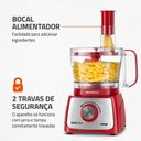 Ver mais imagens de Multiprocessador Turbo Chef 9 em 1 Mondial Vermelho 1000w 127v - Mpn-01-rf