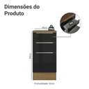 Ver imagem 2 de Balcão de Cozinha 40 cm 3 Gavetas Rustic/Preto Lux Madesa