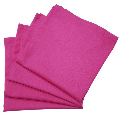 Kit 4 Guardanapos de Tecido Algodão Pink 39cmx39cm