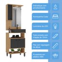 Ver imagem 5 de Conjunto para Banheiro Berlin 60cm com Gabinete Cuba Espelheira LED C00D600-C106 Marrom/Grafite -
