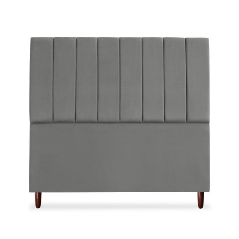 Cabeceira Estofada Casal Carla 140 Cm Suede Cinza