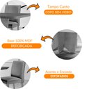 Ver imagem 6 de Sala de Jantar Mesa Evora 180 Mdf Vidro Canto Reto com 6 Cadeiras Grecia Rufato