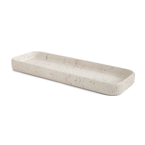 Bandeja Retangular Poliresina Off White 11x30 Cm Mart Moas 17609