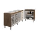 Ver imagem 5 de Armário Cozinha Balcão Gabinete de Pia 160 Cm Estela e Balcão Fran para Fogão Cooktop 5 Bocas Savana