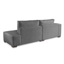 Ver imagem 2 de Sofá Isa 3 Lugares Modulado com Chaise 230cm Grafite Linho Almofada Solta