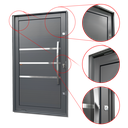 Ver imagem 3 de Porta Pivotante Alumínio Lambril Evolution c/Pux.Dir. Elite Cinza 216x120 Brimak