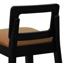 Ver mais imagens de Banqueta Média River Madeira Maciça - Preto - Assento Estofado Corano Caramelo