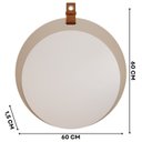 Ver imagem 3 de Espelho Decorativo 60x60cm com Alça em Couro Bella Yescasa