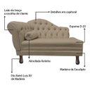 Ver imagem 4 de Recamier Divã Sofá 120cm Recepção Sala Larissa Suede:cappuccino/liso