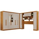 Ver imagem 3 de Guarda-Roupa Casal Modulado Pandora 11 Portas 2 Gavetas com Espelho Cinamomo/Off White - Pnr Móveis