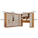Ver imagem 4 de Guarda-Roupa Casal Modulado Pandora 11 Portas 2 Gavetas com Espelho Cinamomo/Off White - Pnr Móveis