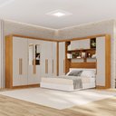 Ver imagem 1 de Guarda-Roupa Casal Modulado Pandora 11 Portas 2 Gavetas com Espelho Cinamomo/Off White - Pnr Móveis