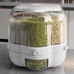 Dispenser Alimentos 6 Divisoes Porta Tempero Giratorio Graos Feijao Arroz Cozinha Condimentos Cereai - 7