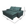 Sofá Retratil Premium 150m em Suede Reclinável e com 2 Módulos Milão Verde - 2
