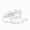 Ver imagem 6 de Cama Baú Larissa Solteiro com Auxiliar Branco Rosa