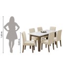 Ver imagem 7 de Conjunto de Mesa Sala de Jantar Miami com 6 Cadeiras Trieste Suede 1,60m Cedro/off White/areia Dobu