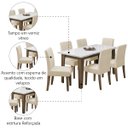 Ver imagem 6 de Conjunto de Mesa Sala de Jantar Miami com 6 Cadeiras Trieste Suede 1,60m Cedro/off White/areia Dobu