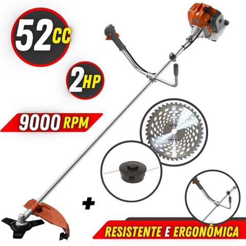 Roçadeira Tekna Rl520ac 52cc Multifuncional 3 em 1 de Corte