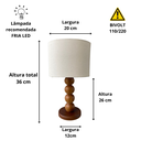 Ver imagem 3 de Abajur Bola de Madeira para Sala Design Moderno