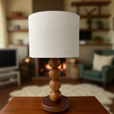 Ver imagem 2 de Abajur Bola de Madeira para Sala Design Moderno