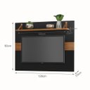 Ver imagem 3 de Painel TV Maldivas Preto para TV Grande 128cm Largura MDF Resistente Sofisticado