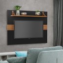 Ver imagem 1 de Painel TV Maldivas Preto para TV Grande 128cm Largura MDF Resistente Sofisticado