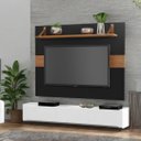 Ver imagem 4 de Painel TV Maldivas Preto para TV Grande 128cm Largura MDF Resistente Sofisticado