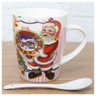 Caneca de Natal com Colher Papai Noel Cerâmica 300ml - 1