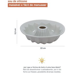 Forma de Silicone para Bolos Prática e Flexivél Oikos 22cm - 4