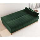 Ver imagem 2 de Sofa Cama Veneza 1,80 Reclinável 3 Lugares Veludo Oliva - Casa Giulia